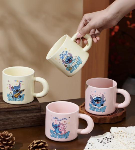 كوب ستيتش  لون زهر و بيج